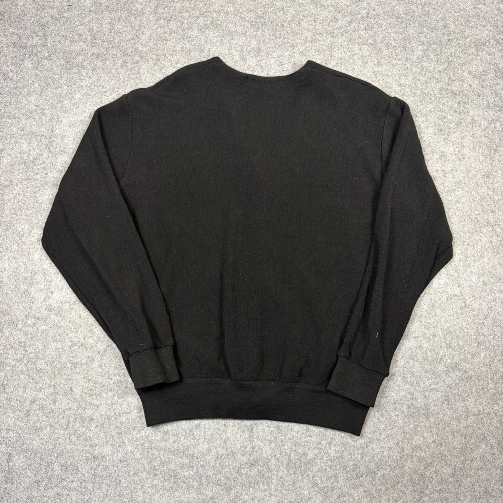 PAT Mens Black V-Neck Cardigan Sweater Yellow Rhino Logo Size 105 - Picture 6 of 6
